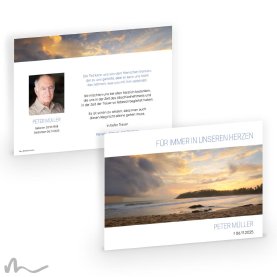 Trauerkarte Ewiges Licht 21 x 15 cm Doppelseitig