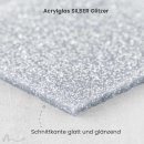 Cake Topper Zahl Silber Glitzer