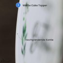 Cake Topper Happy Birthday Greenery Weiss bedruckt