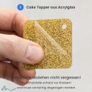 Cake Topper Hasenohren Gold Glitzer