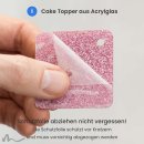 Cake Topper Hase Geometrie Pink Glitzer