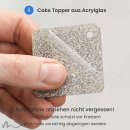 Cake Topper Hase Geometrie Silber Glitzer