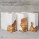 Hochzeitskerze Holzelement Zeitlos Elegant 20 x 20 cm